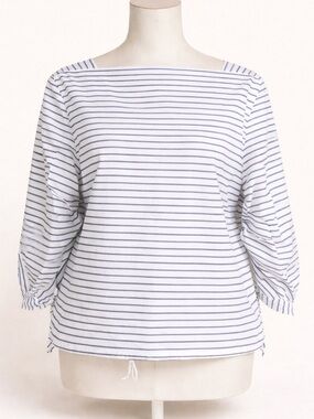 23 Ku Canclini Striped Boat Neck Blouse Size S